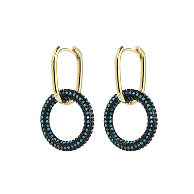 NAUJI Madingi kubiniai cirkonio oksidai CZ auskarai su lanku, vasariniai, padengti variu, moteriški ovalūs auskarai, papuošalai, didmeninė prekyba Drop Shippin