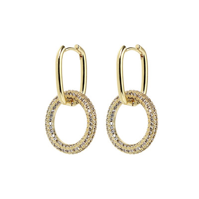 NAUJI Madingi kubiniai cirkonio oksidai CZ auskarai su lanku, vasariniai, padengti variu, moteriški ovalūs auskarai, papuošalai, didmeninė prekyba Drop Shippin