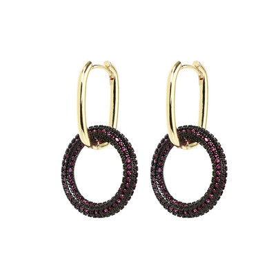 NAUJI Madingi kubiniai cirkonio oksidai CZ auskarai su lanku, vasariniai, padengti variu, moteriški ovalūs auskarai, papuošalai, didmeninė prekyba Drop Shippin