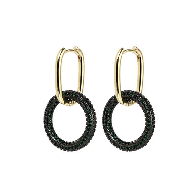 NAUJI Madingi kubiniai cirkonio oksidai CZ auskarai su lanku, vasariniai, padengti variu, moteriški ovalūs auskarai, papuošalai, didmeninė prekyba Drop Shippin