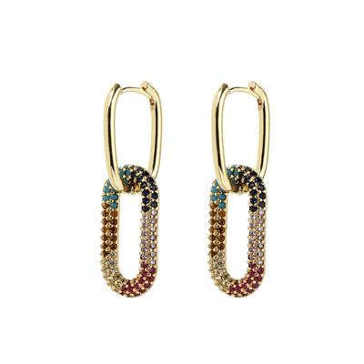 NAUJI Madingi kubiniai cirkonio oksidai CZ auskarai su lanku, vasariniai, padengti variu, moteriški ovalūs auskarai, papuošalai, didmeninė prekyba Drop Shippin