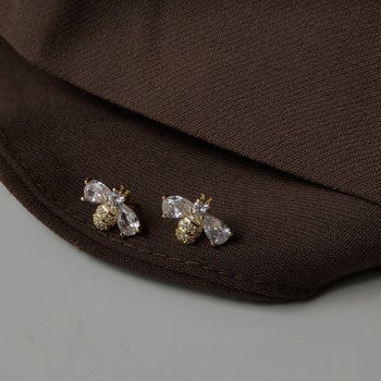 Temperament Cubic Zirconia Insect Bee Stud Earrings for Women Delicate Animal Crystal Earrings Κοσμήματα Brincos Χονδρική