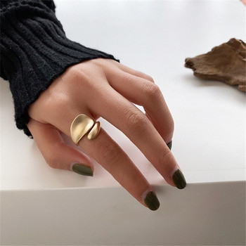 Прости отворени пръстени за жени Златен цвят 2021 Модни корейски улични момичета Сватбени пръстени Регулируеми кокалчета на пръстите Бижута Бижута