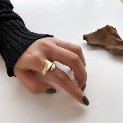Egyszerű nyitott gyűrűk nőknek, arany színű 2021 divatos koreai utcai lány jegygyűrűk állítható csuklós ujjú ékszerek ékszerek
