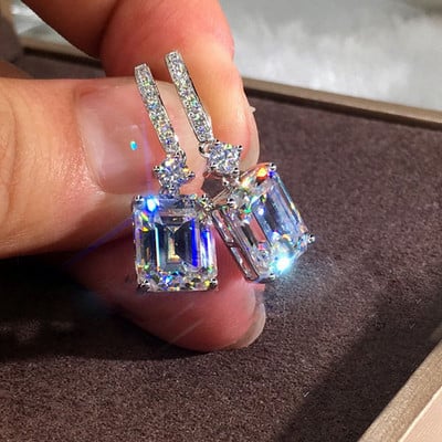 Cercei tip zircon cu cristal de lux pentru femeie, flori de epocă, fulgi de zăpadă de Crăciun, cercei cu temperament pentru fete, bijuterii, cadouri de Anul Nou