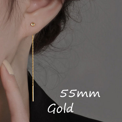 Cercei suspendați din oțel inoxidabil la modă, bilă geometrică, cu lanț cu ciucuri lungi, cercei cu picătură pentru femei, linie de urechi minimaliste, bijuterii Kpop