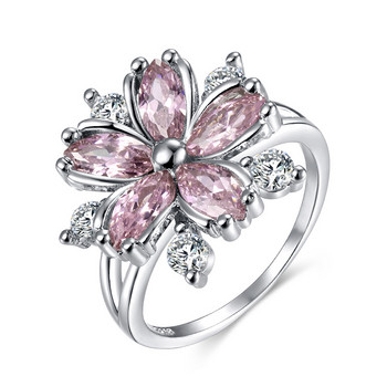 Елегантни модни годежни пръстени принцеса Сакура за булка Бижута Романтични дамски пръстени с черешов цвят Циркон