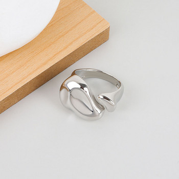 LIVVY Сребърен цвят Неправилна ширина Отворен пръстен Женски нова мода Творчески ретро пънк парти бижута Подаръци