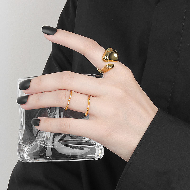 LIVVY, culoare argintie, lățime neregulată, inel deschis pentru femei, modă nouă, creativă, vintage, punk, bijuterii, cadouri