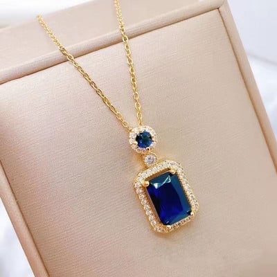 JMK Luksuzni smaragdni 18k pozlaćeni kompleti nakita Modni ženski svadbeni AAA kubni cirkon Kompleti naušnica ogrlice od zelenog kamena