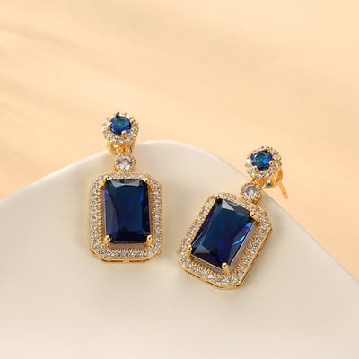 JMK Luksuzni smaragdni 18k pozlaćeni kompleti nakita Modni ženski svadbeni AAA kubni cirkon Kompleti naušnica ogrlice od zelenog kamena