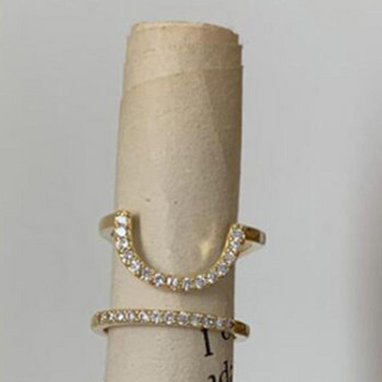 Пръстен за нокти Кристални геометрични регулируеми пръстени за жени Корейска мода Женски пръстен пръстен Годежен сватбени бижута Аксесоари