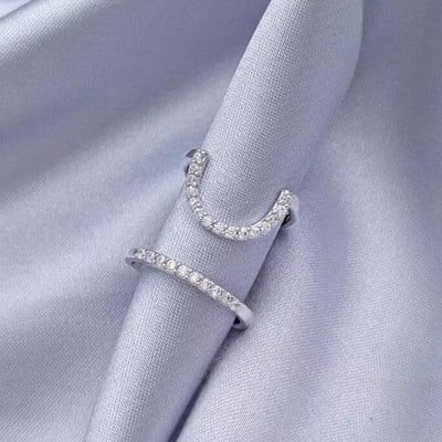 Prsten za nokte Kristalno geometrijsko podesivo prstenje za žene Korejski modni ženski prsten zaručnički vjenčani nakit Dodaci