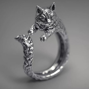 Пръстен за мъже, жени, японски стил, сладка котка, пръстен, простота, модни бижута, подаръци, сини кристали, очи, пръстени за кучета