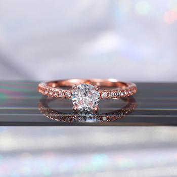 Huitan Wedding Band Eternity Rings Дамски брилянтни кръгли циркониеви луксозни годежни пръстени Тънки елегантни женски бижута Drop Ship