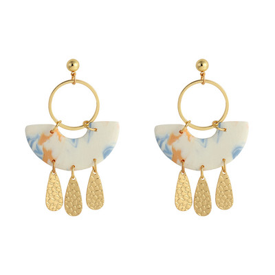 Ръчно изработени обеци от полимерна глина Lifefontier за жени, модни, абстрактни мотиви, глина, метални висящи необичайни обеци, бижута