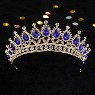 KMVEXO, auriu, verde, accesorii pentru cap de mireasa, diademe cu strasuri, coroane pentru concurs, caciula pentru nunta, cercei, colier, seturi de bijuterii