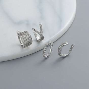 1 τμχ Crystal Korean Wave Clip Ear Cuff Clip σε σκουλαρίκια για γυναίκες χωρίς τρύπημα Μη τρυπημένα κοσμήματα Hot