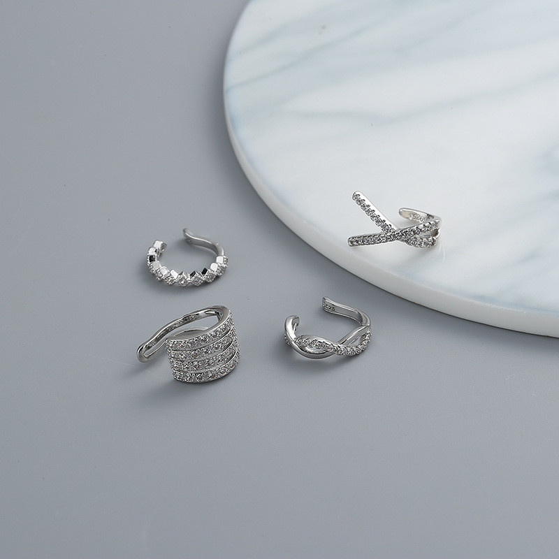 1 kom. Kristalne korejske valovite naušnice s štipaljkama za uho za žene bez piercinga Nakit bez piercinga Vruće