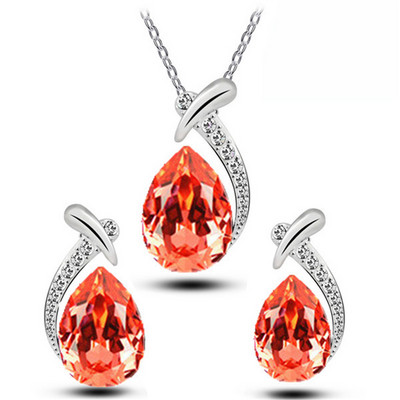 Design de lux Coadă de sirenă Zircon Colier cu pandantiv de cristal Set de cercei rafinat Bijuterii de nuntă de mireasă Cadouri de aniversare