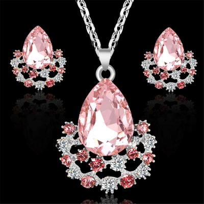Design de lux Coadă de sirenă Zircon Colier cu pandantiv de cristal Set de cercei rafinat Bijuterii de nuntă de mireasă Cadouri de aniversare