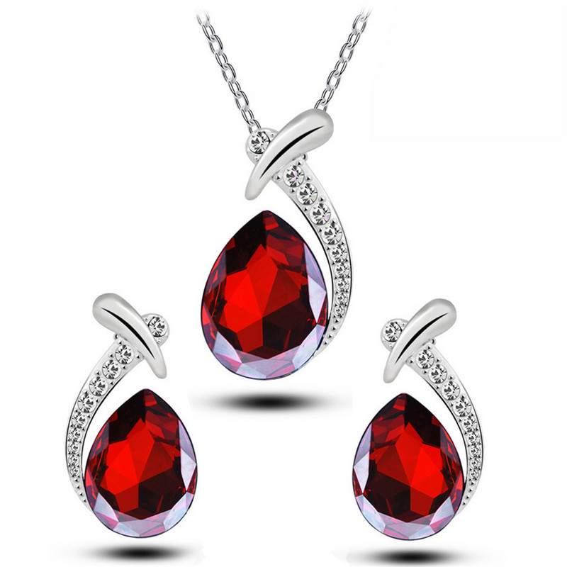 Design de lux Coadă de sirenă Zircon Colier cu pandantiv de cristal Set de cercei rafinat Bijuterii de nuntă de mireasă Cadouri de aniversare