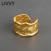 LIVVY Prevenirea alergiilor Inele de nuntă de culoare argintie Noi accesorii creative geometrice lucrate manual Bijuterii Cadouri Tendință 2021