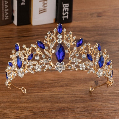 KMVEXO Seturi de bijuterii de mireasă de lux cu inimă de cristal pentru nuntă, coroană cu strasuri, cercei cu tiara, colier, set de bijuterii din margele africane