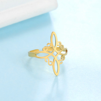 Skyrim Witch Knot Ring за жени от неръждаема стомана, регулируеми отворени пръстени за пръсти 2023 г. Нови магьоснически амулети, бижута, подарък за рожден ден