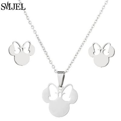 Auksiniai nerūdijančio plieno papuošalų rinkiniai moterims 2022 m. mados papuošalai Koala Daisy Hummingbird karoliai Kryžiaus paprasti auskarai Brinco