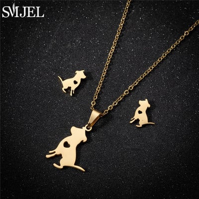 Auksiniai nerūdijančio plieno papuošalų rinkiniai moterims 2022 m. mados papuošalai Koala Daisy Hummingbird karoliai Kryžiaus paprasti auskarai Brinco