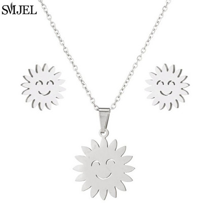 Auksiniai nerūdijančio plieno papuošalų rinkiniai moterims 2022 m. mados papuošalai Koala Daisy Hummingbird karoliai Kryžiaus paprasti auskarai Brinco