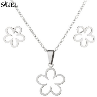 Auksiniai nerūdijančio plieno papuošalų rinkiniai moterims 2022 m. mados papuošalai Koala Daisy Hummingbird karoliai Kryžiaus paprasti auskarai Brinco