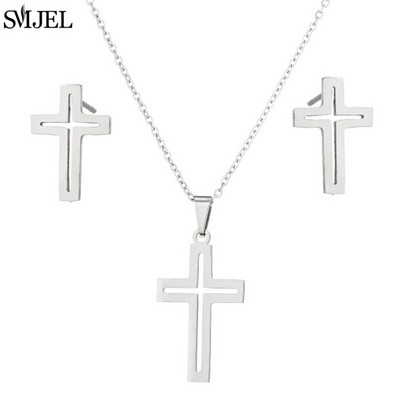 Auksiniai nerūdijančio plieno papuošalų rinkiniai moterims 2022 m. mados papuošalai Koala Daisy Hummingbird karoliai Kryžiaus paprasti auskarai Brinco