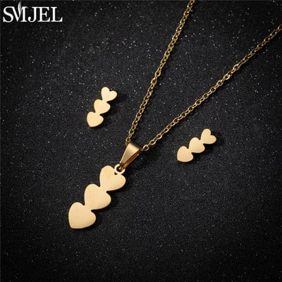 Auksiniai nerūdijančio plieno papuošalų rinkiniai moterims 2022 m. mados papuošalai Koala Daisy Hummingbird karoliai Kryžiaus paprasti auskarai Brinco