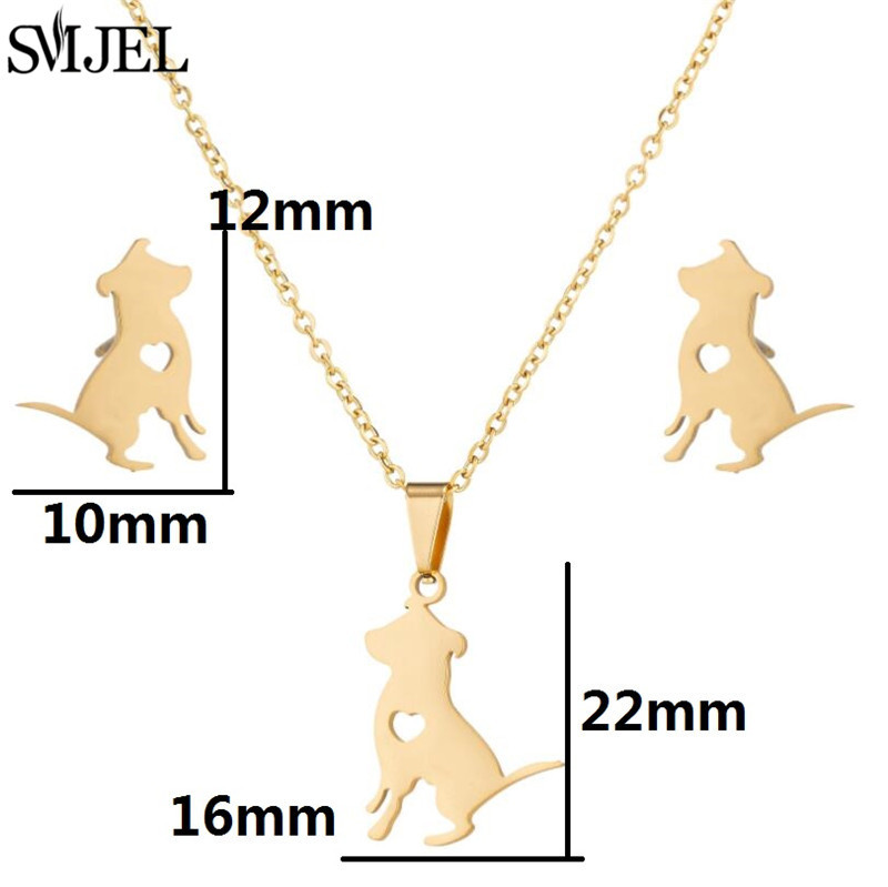 Auksiniai nerūdijančio plieno papuošalų rinkiniai moterims 2022 m. mados papuošalai Koala Daisy Hummingbird karoliai Kryžiaus paprasti auskarai Brinco