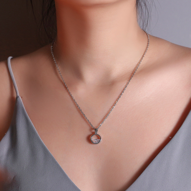 Woozu New Trendy Coreean Crystal Rotund Minimalist Pandantiv Colieri Pentru Femei Accesorii pentru petreceri de nunta Kolye Collares
