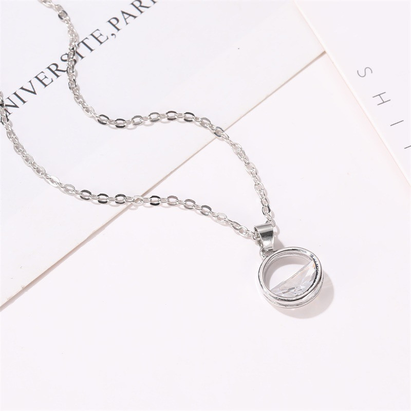 Woozu New Trendy Coreean Crystal Rotund Minimalist Pandantiv Colieri Pentru Femei Accesorii pentru petreceri de nunta Kolye Collares