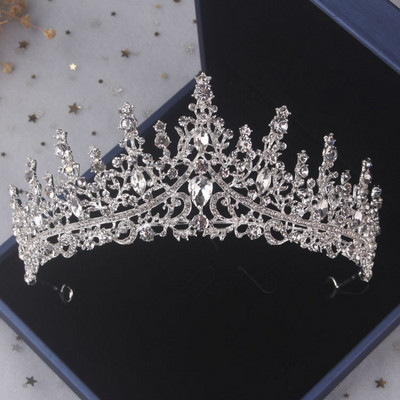 Seturi de bijuterii de mireasă în cristal baroc pentru femei, diademe, cercei, coliere, coroană de nuntă, colier, seturi de bijuterii Dubai