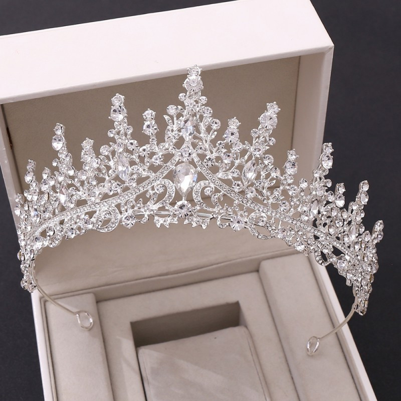 Seturi de bijuterii de mireasă în cristal baroc pentru femei, diademe, cercei, coliere, coroană de nuntă, colier, seturi de bijuterii Dubai