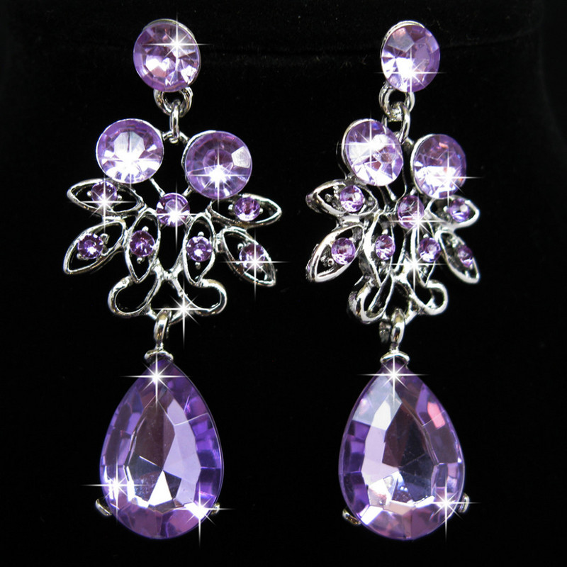 Nunta Mireasa Formal Petrecere Bal Bijuterii Cristal Strass Colier Set Cercei