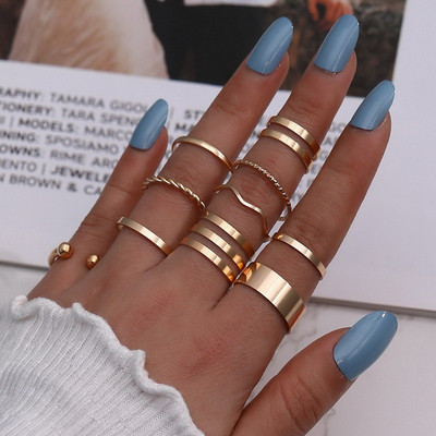 Μόδα Σετ Κοσμήματα Δαχτυλίδια Χρυσό Χρώμα Κοίλο Στρογγυλό Ανοιγόμενο Γυναικείο Δαχτυλίδι Δαχτυλίδι για Γυναικεία Δώρα Γάμου