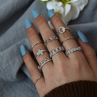 Μόδα Σετ Κοσμήματα Δαχτυλίδια Χρυσό Χρώμα Κοίλο Στρογγυλό Ανοιγόμενο Γυναικείο Δαχτυλίδι Δαχτυλίδι για Γυναικεία Δώρα Γάμου