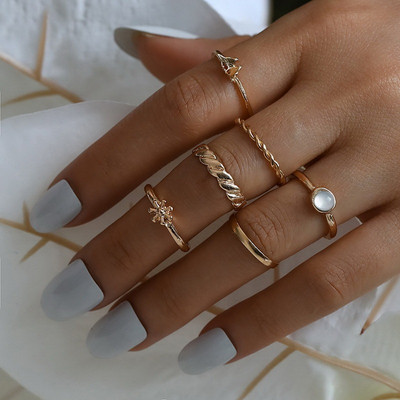 Μόδα Σετ Κοσμήματα Δαχτυλίδια Χρυσό Χρώμα Κοίλο Στρογγυλό Ανοιγόμενο Γυναικείο Δαχτυλίδι Δαχτυλίδι για Γυναικεία Δώρα Γάμου