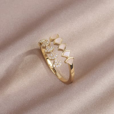 Coreea de noi bijuterii de modă rafinat inel cu zircon AAA placat cu aur real de 14K. Deschidere elegantă pentru femei, cadou de nuntă ajustabil