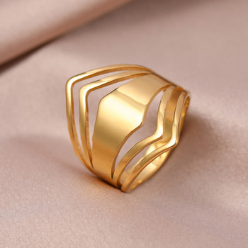 Пръстен от неръждаема стомана Геометричен ромб Антични пръстени Anillos Елегантни модни пръстени за жени Бижута Сватбени годежни подаръци