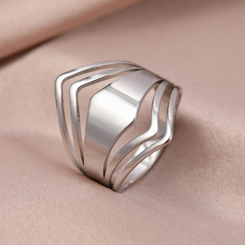 Пръстен от неръждаема стомана Геометричен ромб Антични пръстени Anillos Елегантни модни пръстени за жени Бижута Сватбени годежни подаръци
