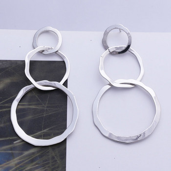 Νέα σκουλαρίκια σε κοίλο στρογγυλό κύκλο Δημιουργικά κοσμήματα μόδας Brincos μοντέρνα γεωμετρικά μεταλλικά σκουλαρίκια σε στυλ Punk Γυναικεία κοσμήματα