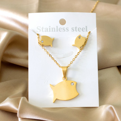 LUXUKISSKIDS Seturi de bijuterii pisici animale Colier de mână Hamsa din oțel inoxidabil 316L pentru femei/fete Dubai Seturi de bijuterii africane indiene