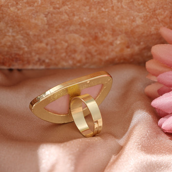 FNIO Модни дамски пръстени Ацетатна плоча Регулируемият пръстен Овални геометрични пръстени от акрилна смола Модерни геометрични брачни халки Пръстен